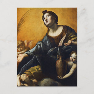 Carte Postale Saint Praxedis par Giovanni Lanfranco