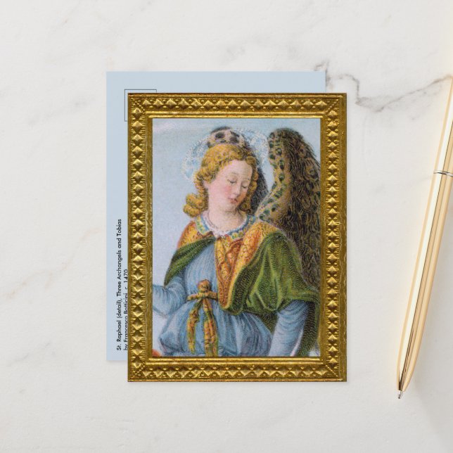 Carte Postale Saint Raphaël l'Archange (détail ; M 017) (Devant/Arrière en situation)