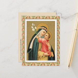 Carte Postale Saint Rose de Lima et le Christ Enfant (M 023)