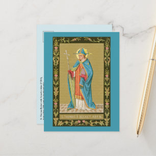 Carte Postale Saint Thomas Becket avec l'Épée dans la Miterre (P