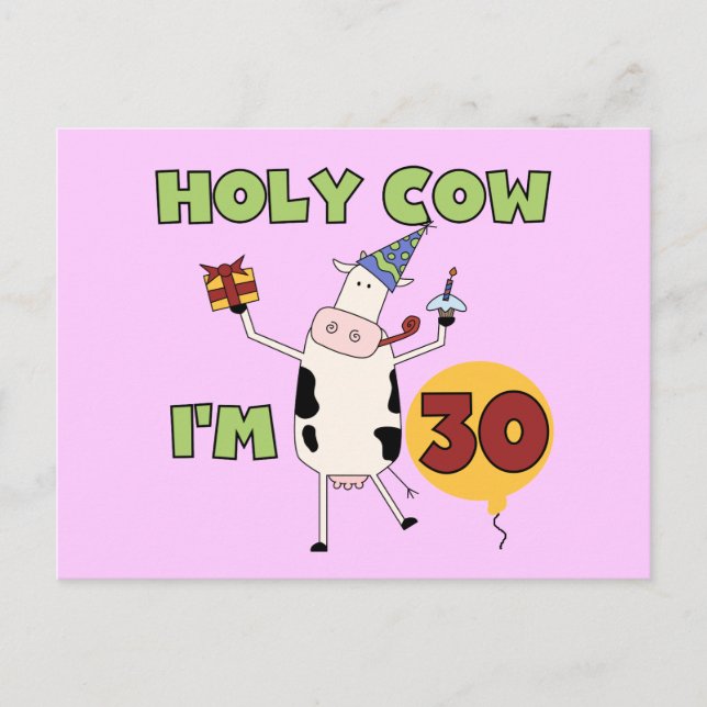 Carte Postale Saint Vache Je suis 30 T-shirts et cadeaux (Devant)