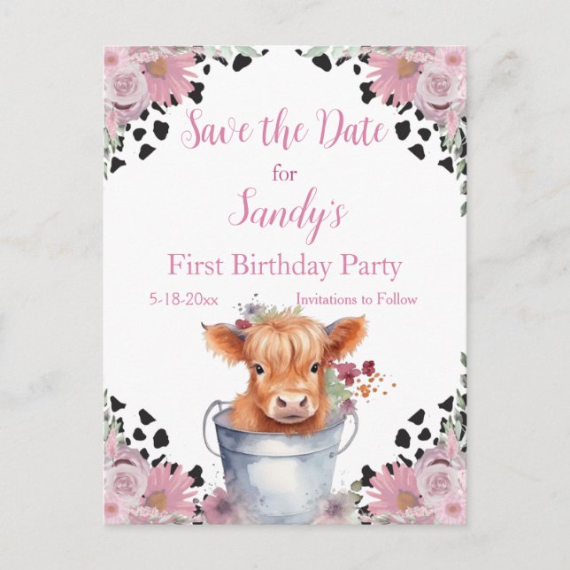 Carte Postale Saint Vache premier anniversaire, Enregistrer la d (Devant)