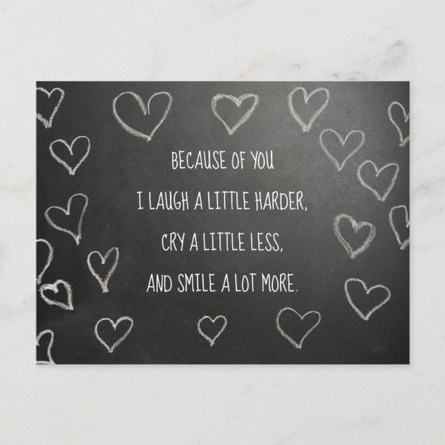 Carte Postale Saint-Valentin à cause de vous (Devant)