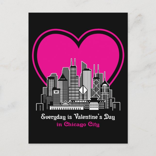 Carte Postale Saint Valentin à Chicago (Devant)