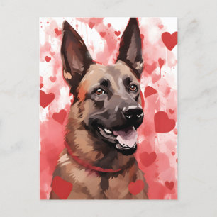 Carte Postale Saint-Valentin Berger Malinois Belge