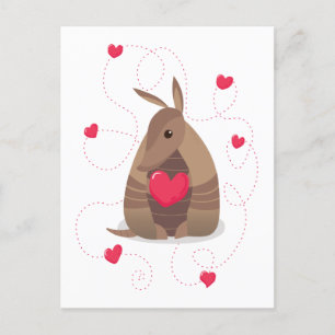 Carte Postale Saint Valentin Coeur Texas Armadillo
