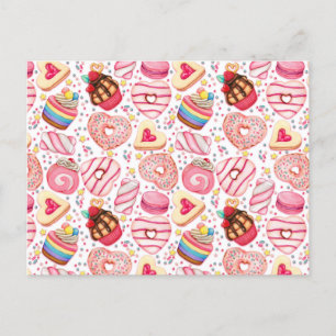 Carte Postale Saint Valentin Cookies et Cupcakes