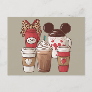 Carte Postale Saint-Valentin drôle de latte amateur de café 