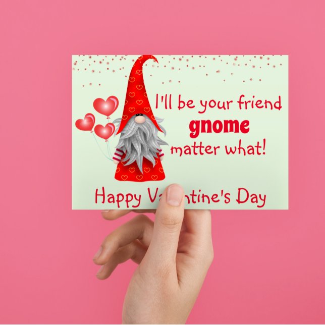 Carte Postale Saint Valentin Je serai votre ami Gnome Matter (Créateur téléchargé)