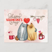 Saint Valentin mignon romantique Chat Couple