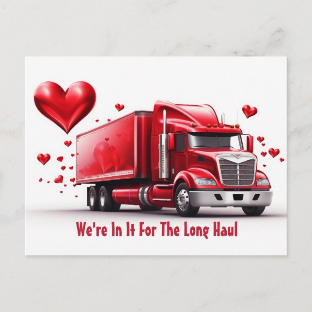 Carte Postale Saint-Valentin pour les camionneurs (Devant)
