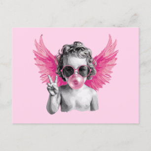 Carte Postale Saint Valentin souffler la bulle Cupid Valentines 