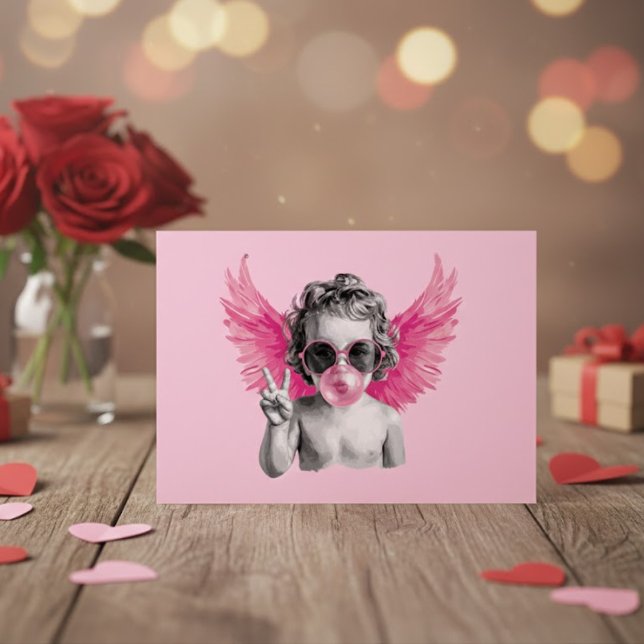 Carte Postale Saint Valentin souffler la bulle Cupid Valentines  (Créateur téléchargé)