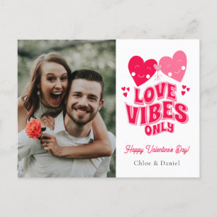Carte Postale Saint Valentin Vibe d'amour rétro seulement