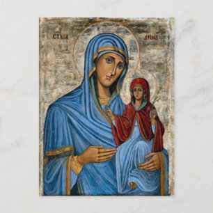 Carte Postale Sainte Anne et l'icône chrétienne orthodoxe Theoto