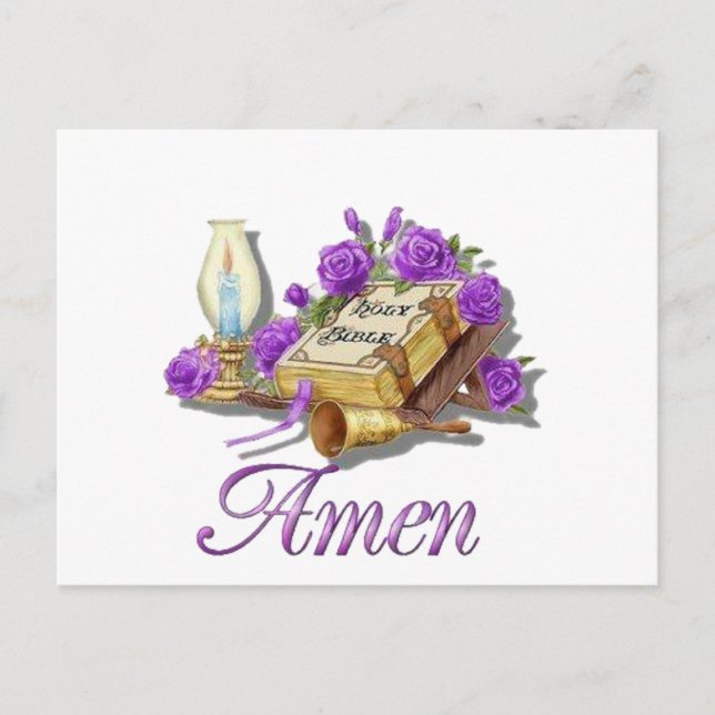 Carte Postale Sainte Bible Amen (Devant)