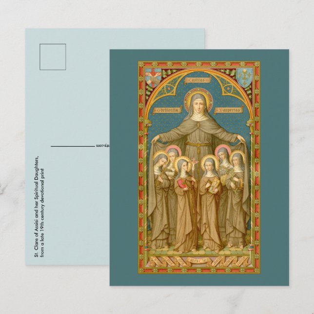 Carte Postale Sainte Claire d'Assise et des Soeurs (SAU 027) (Devant / Derrière)
