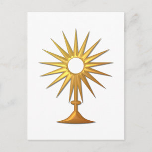 Carte Postale Sainte Eucharistie en Monstrance d'or
