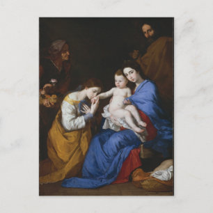 Carte Postale Sainte Famille avec Saints Anne et Catherine