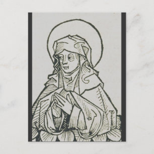 Carte Postale Sainte Monique Ligne d'Art Minimaliste Médiéval