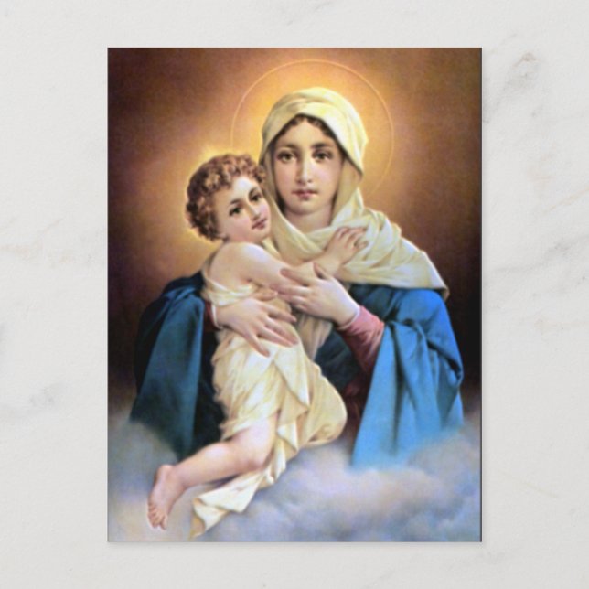 Carte Postale Sainte Vierge Marie et Enfant Jésus (Devant)