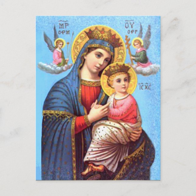 Carte Postale Sainte Vierge Marie et Enfant Jésus (Devant)