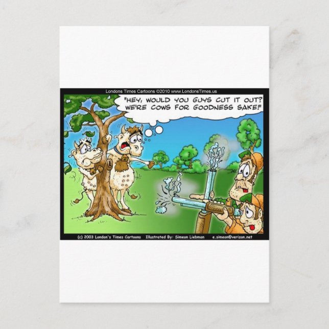 Carte Postale Saison de chasse à la vache Funny Tee - shirt Mugs (Devant)