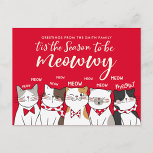 Carte Postale Saison De Chats Amusants Être Joyeux Salutation De
