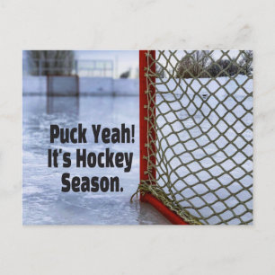Carte Postale Saison de hockey glace froid drôle Humour canard