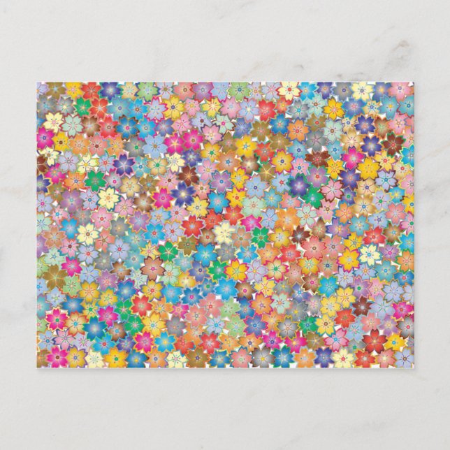 Carte postale Sakura Floral Colorsplash (Devant)