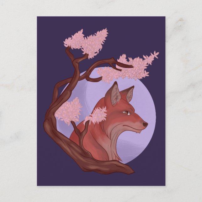 Carte Postale Sakura Fox (Devant)