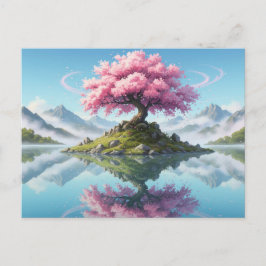 Carte Postale Sakura Tree Lake Landscape Postcard - Artistic Asi