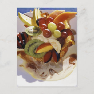 Carte Postale Salade de fruits avec de la glace.