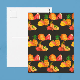 Carte Postale Salade de fruits colorée d'été