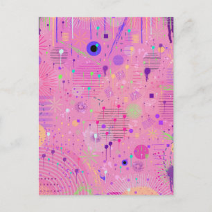 Carte Postale Salade de fruits saisonniers : Peinture abstraite
