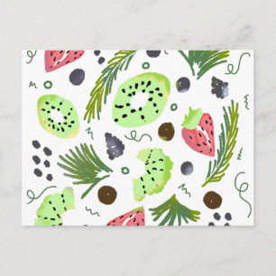 Carte Postale Salade de Fruits Tropicaux Fraises Kiwi Baie