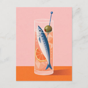 Carte Postale Salade de sardines Cocktail de bienvenue Dirty Mar