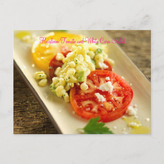 Carte Postale Salade de tomate et de maïs blanc