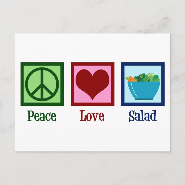 Carte Postale Salades Peace Love (Devant)