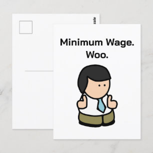 Carte Postale Salaire Minimum Woo Funny Office Travailleur Carto