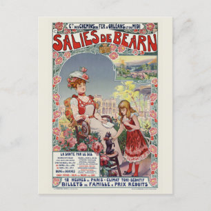 Carte Postale Salies de Bearn France Vintage Poster 1900