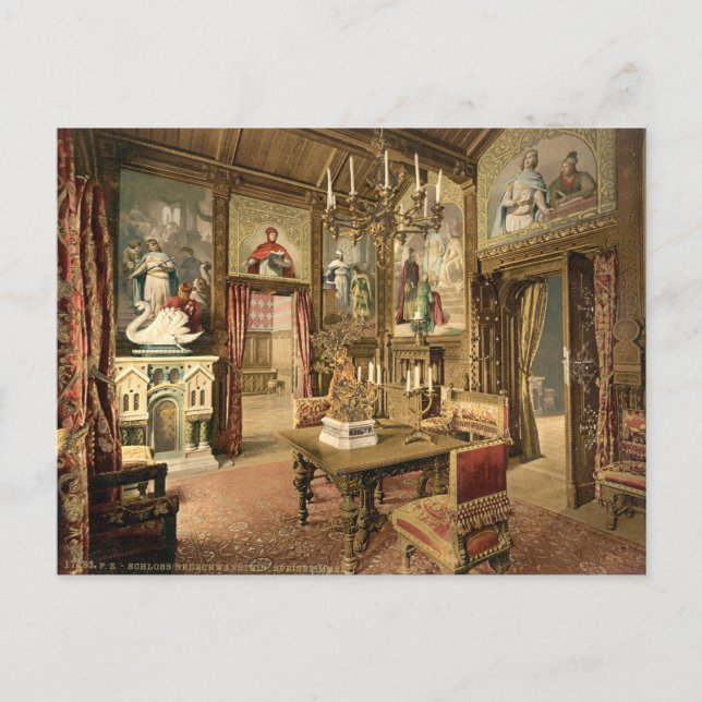 Carte Postale Salle à manger, Château de Neuschwanstein, Allemag (Devant)