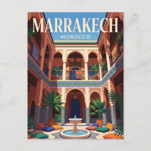 Carte Postale Salle centrale des riads à Marrakech Maroc