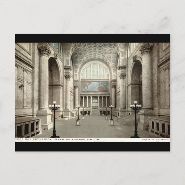 Carte Postale Salle d'attente, Pennsylvania Station NY 1913 Vint (Devant)