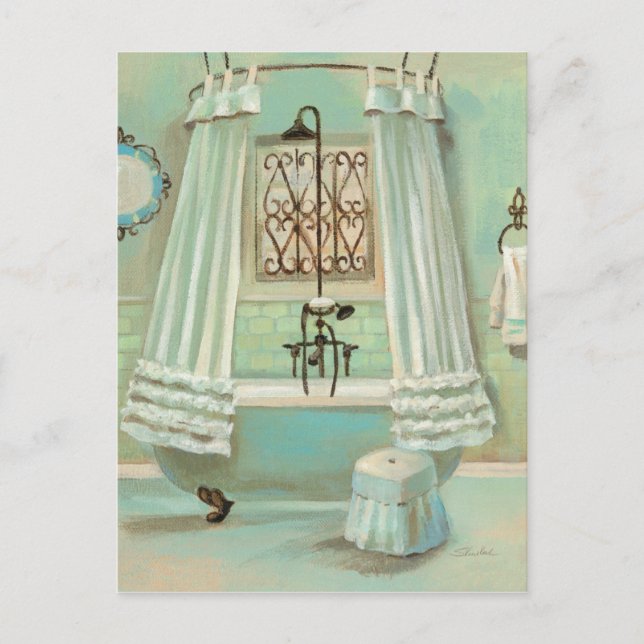 Carte Postale Salle de bain à l'ancienne (Devant)