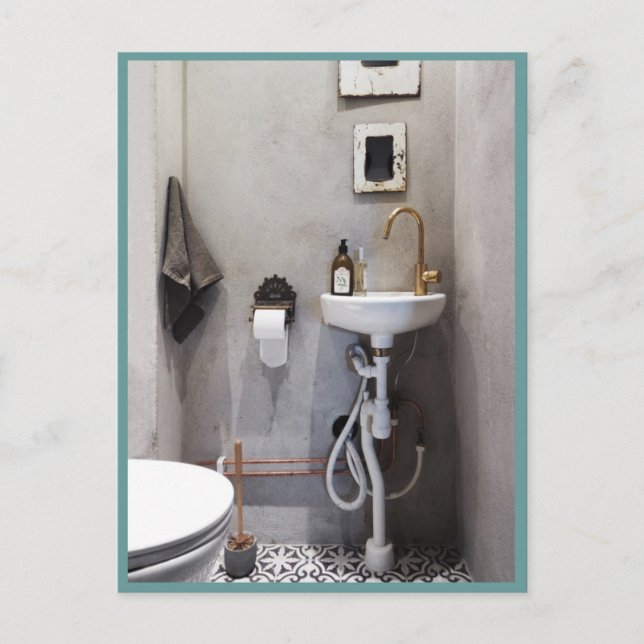 Carte Postale Salle de bain funky (Devant)