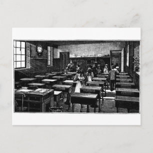 Carte Postale Salle de classe à l'ancienne