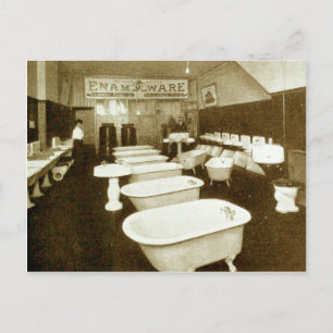 Carte Postale Salle d'exposition vintage en plomberie avec baign
