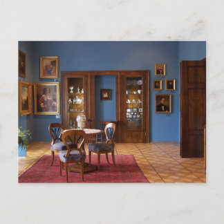 Carte Postale "Salon bleu" avec galerie d'art
