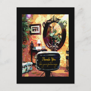 Carte Postale Salon de Coiffure Merci de Votre Clientèle